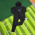 Triangle logo double layer windbreaker black + triangle logo trousers black