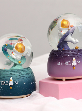 七夕情人节礼物水晶球音乐盒摆件八音盒雪花水球礼品生日礼物