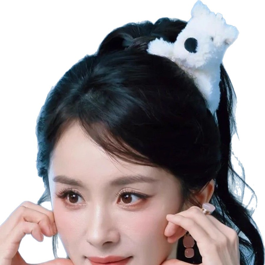 杨幂同款西高地小狗发夹马尾发饰毛绒感可爱少女发夹爆款高颜值