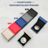 High-End Business Commemorative Gold Coin Collection Box Pu Leather Silver Coin Packaging Box Badge Round Coin Gift Box Can Be Printed with Logo