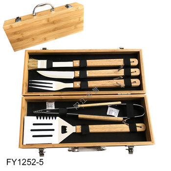 Supply Oak handle baking tool suit 5-piece bamboo box baking tool oak baking tool wooden box baking tool