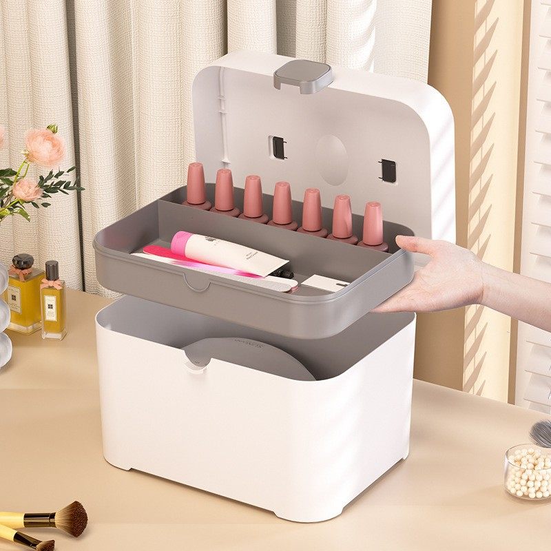 Dopamine Portable Medicine Box Large Capacity Double-Layer Storage Box Nail Polish Gel Storage Box Portable Nail Art Toolbox