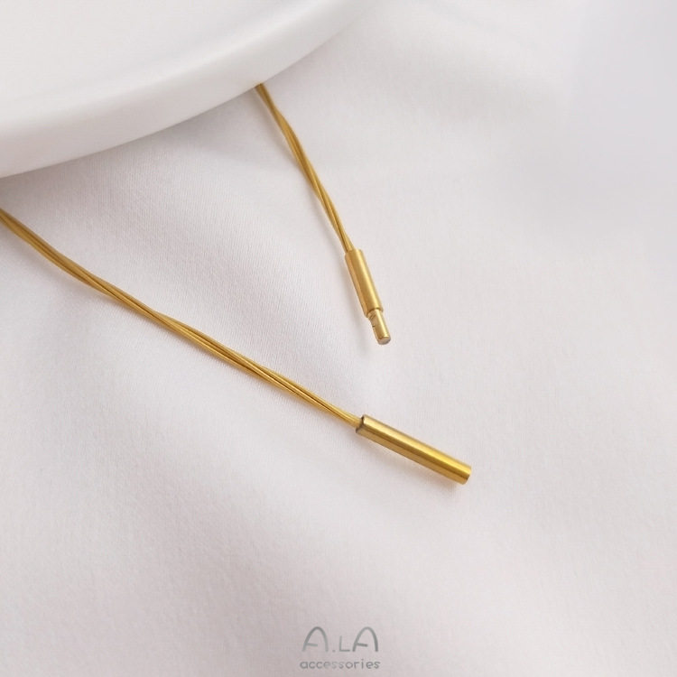 Japanese gold silk non-fading clavicle chain collar gold universal bracelet necklace neck ring pendant lanyard thin ring bracelet