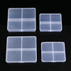 Fixed 4-grid Plastic Transparent Plastic Box Ring Storage Box with Lid Fishing Gear Manicure Box Jewelry Accessories Packaging Box
