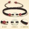 Natural Agate Buckle Bracelet Hetian Jade Benmingnian Red Hand Rope Hand-woven Hand Rope for Boys and Girls Couple