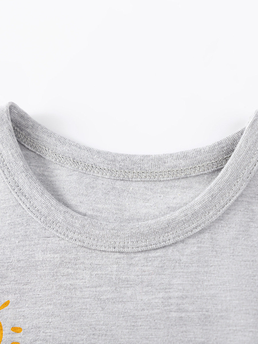 Boys' Short-Sleeve Set Wholesale from Source Factory, Summer Cute Cartoon Dinosaur Kids' Outfit