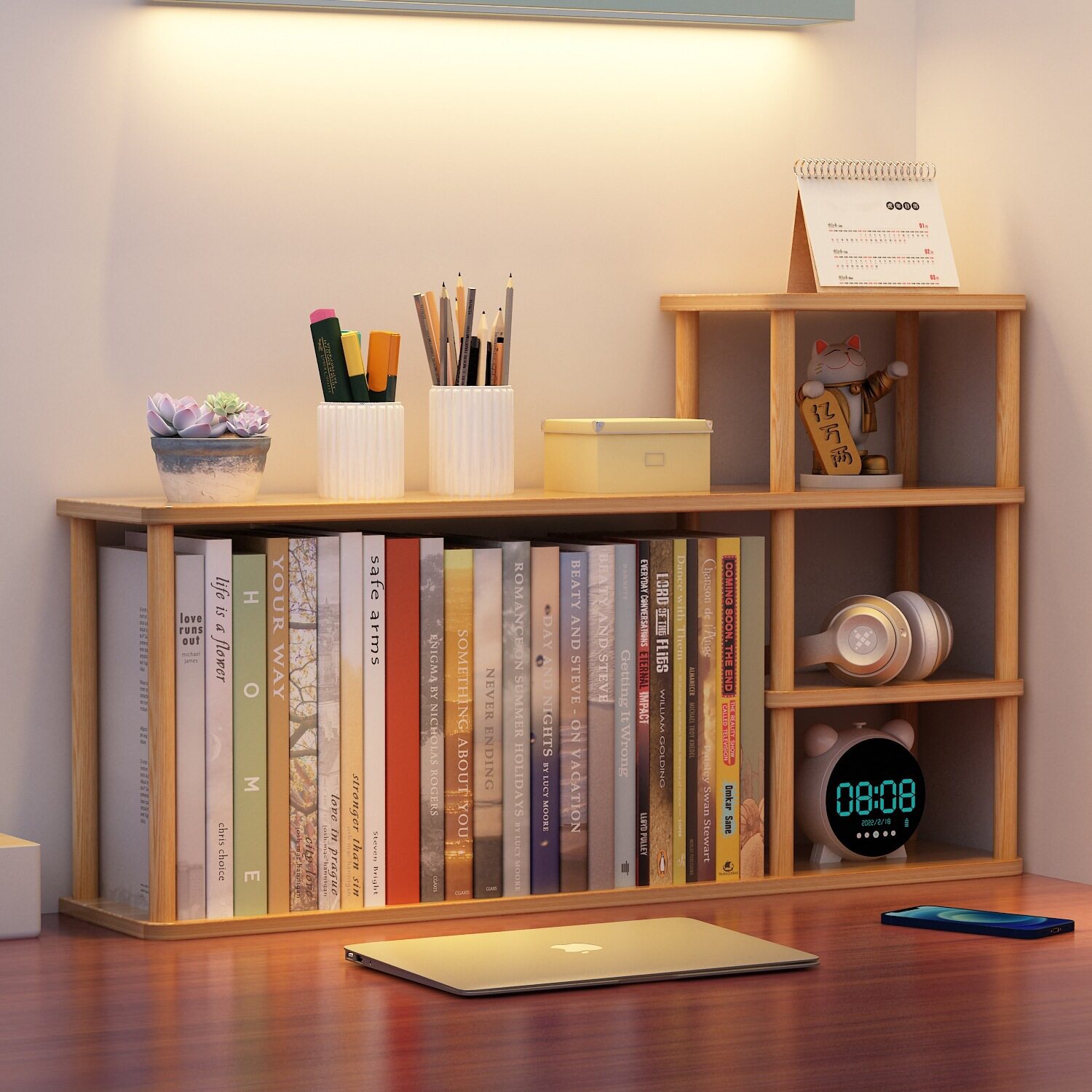 Layered Bookshelf on Desk, Office Desk, Multi-Layer Storage Rack, Simple Kidsren's Storage, Student Storage Small Rack