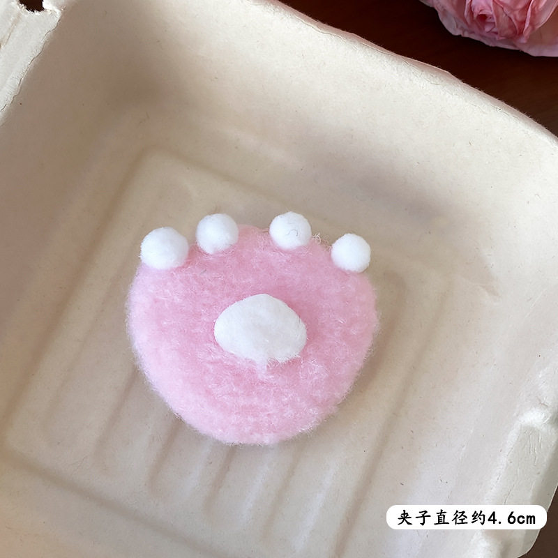 软萌粉嫩可爱猫抓发夹ins少女高颜值毛绒夹子刘海侧边夹发饰头饰