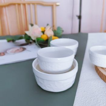 Household Caramel Pudding Cup Ceramic Shufulei Baking Bowl Oven Household Baking Cake Grinder Stew Cup Steamed Egg Bowl