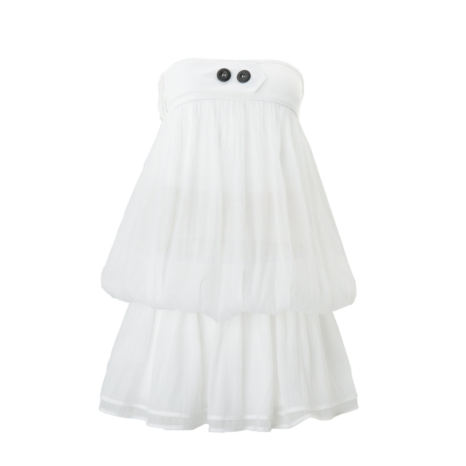 Chic Womens Summer Dress French Style Sweet and Spicy Strapless Floral Chiffon Sheer Design Perfect for Parties
