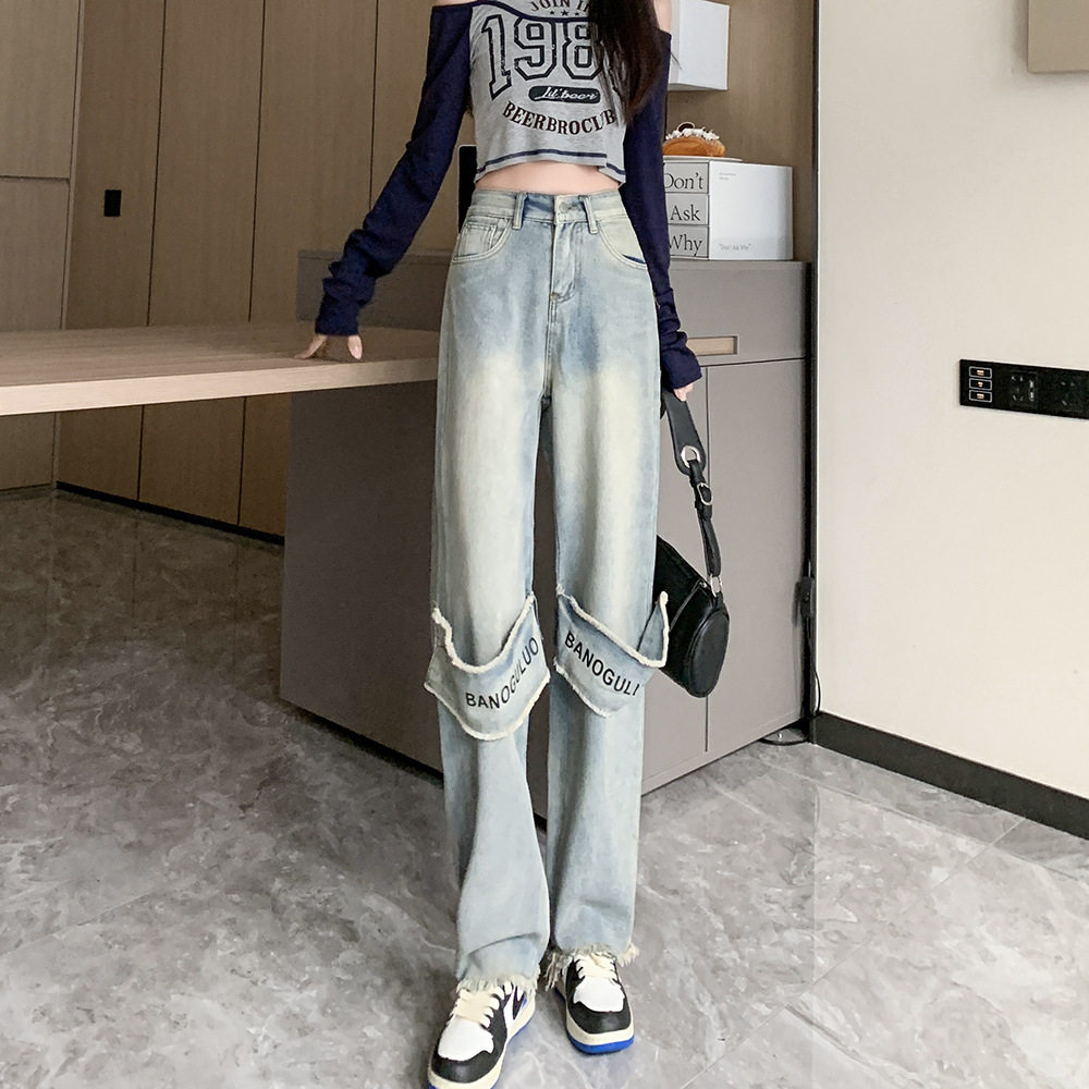 Plus Size Vintage High Waisted Straight Leg Jeans for Women Spring Collection Slim Fit Trendy Design Wholesale