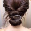 Round Bun Hair Tie High Ponytail Fixing Claw Clip V-Shaped Trendy New Hairpin for Women Back of the Head Hair Accessory