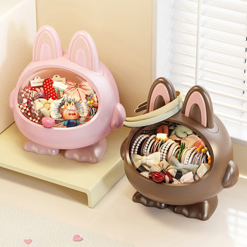 Desktop Storage Box Little Monster Home Living Room Storage Box with Lid Multi-Functional Large-Capacity Sundries Snack Storage Box