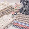 Floral Cotton and Linen Fabric Plaid Sofa Fabric Canvas Pastoral Handmade Bag DIY Cloth Head Tablecloth Printing Sub-King