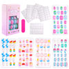 Children's Wearable Nails 120 Pieces Creative Ocean Style Kidsren's Wearable Nails Cartoon Girls Set Nails