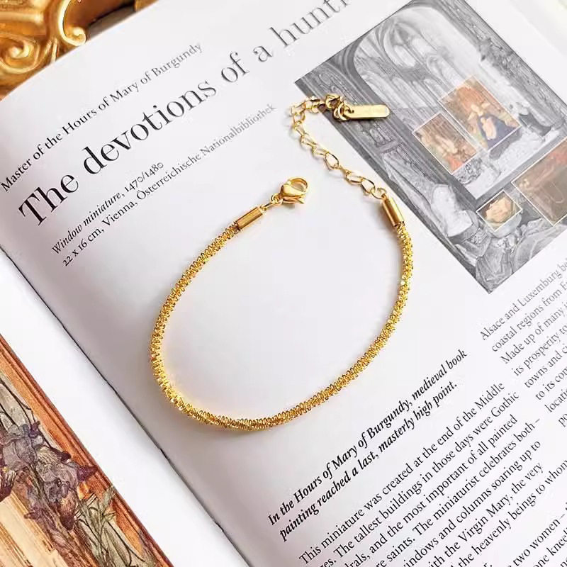 Sparkling Bracelet Women's Light Luxury Niche Design Broken Gold Bracelet Temperament 2025 Summer New Trendy Hand Accessories