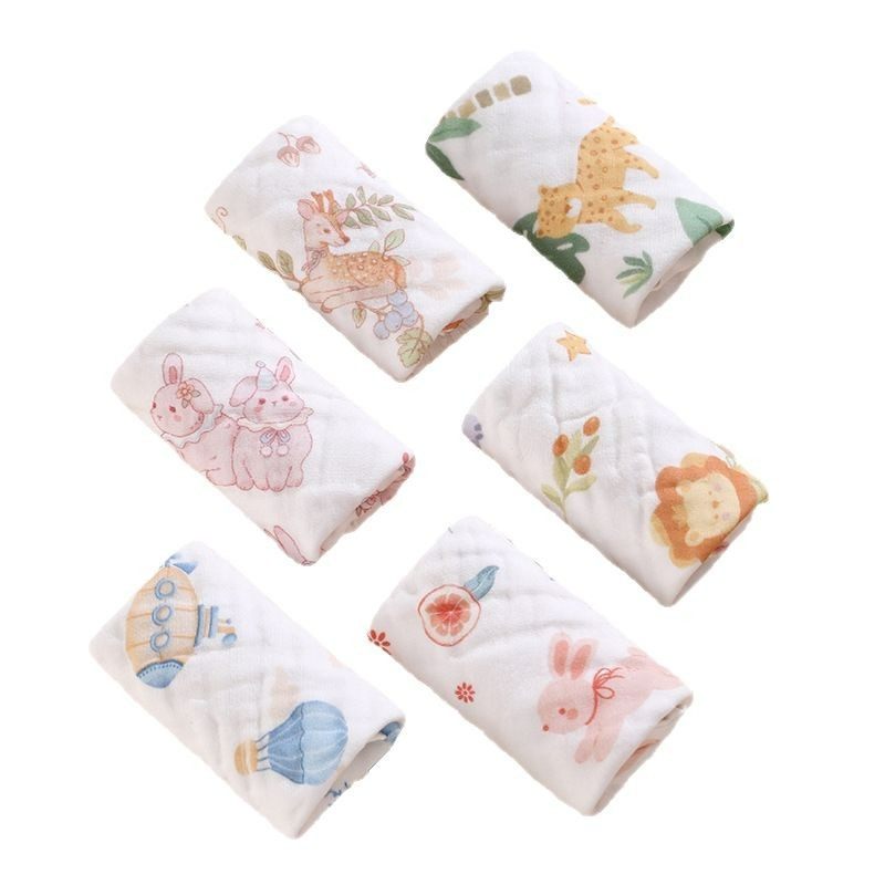 [Wow]Baby Square Towel, Soft and Absorbent Gauze Towel, Children's Towel for Washing Face and Wiping Hands, Small Towel, Six Layers, Wholesale