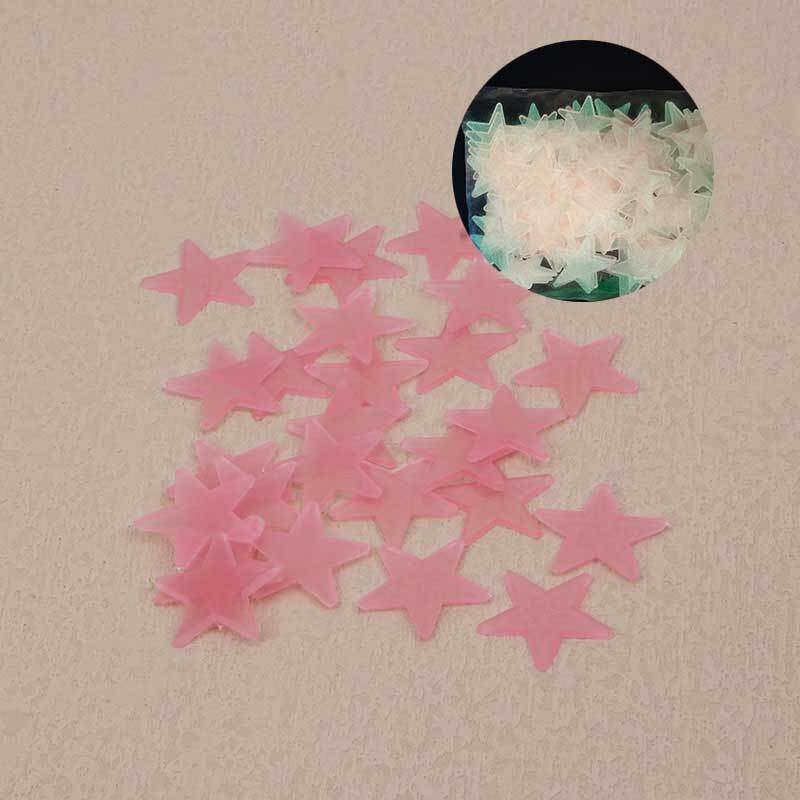 2-3cm夜光星星墙贴装饰荧光五角星跨境彩色发光门窗贴立体冰箱贴