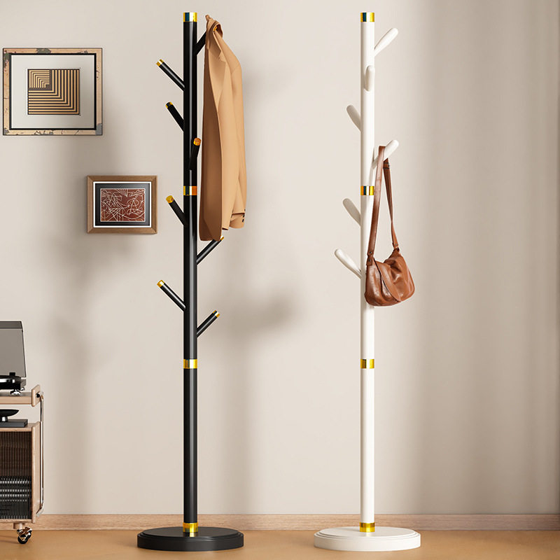 European-Style Single-Rod Coat Rack, Ins-Style Living Room Simple and Light Luxury Clothes Rack, Bedroom Floor-Standing Clothes Rack, Carbon Steel Clothes Rack