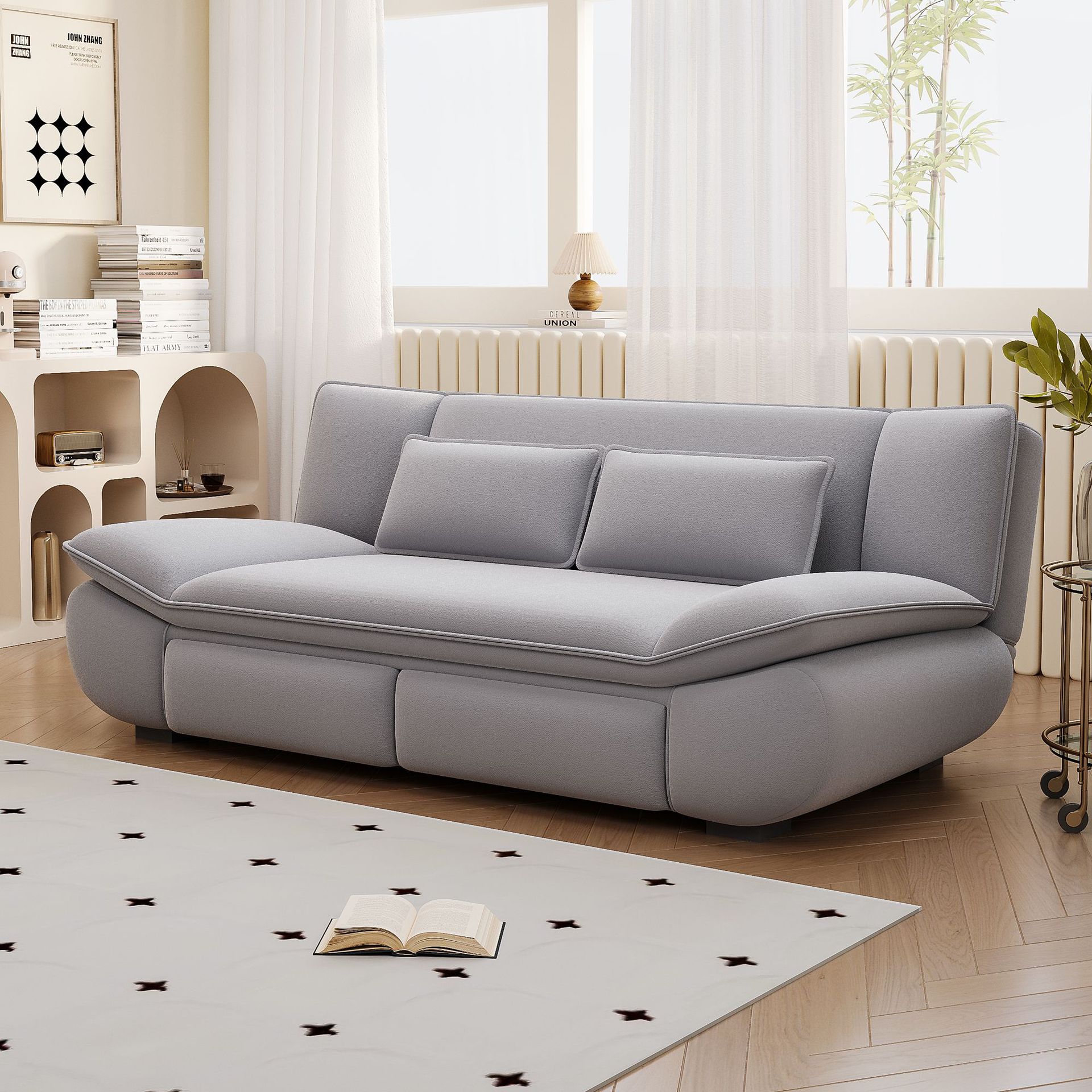 帆船沙发床牛奶绒多功能可折叠可储物两用小户型客厅网红意式沙发