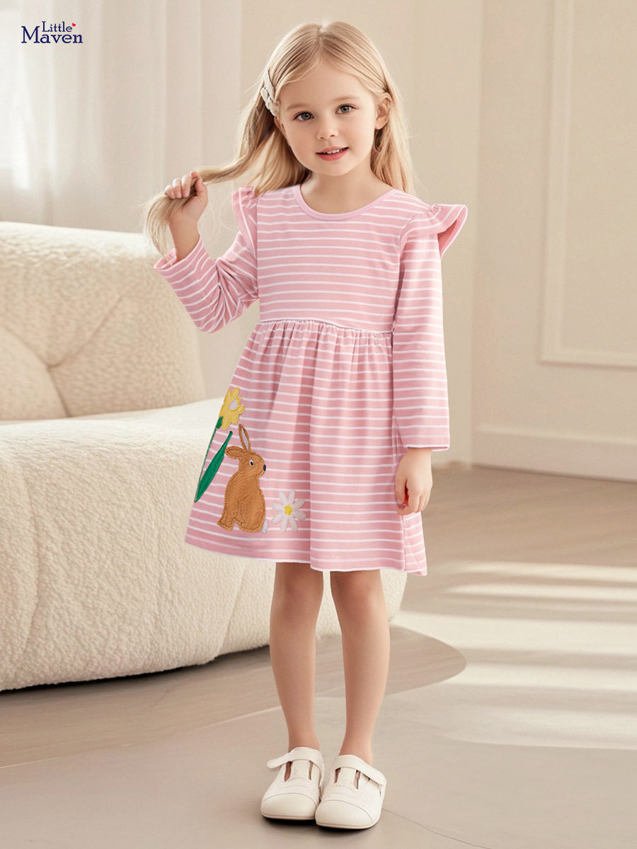 Cartoon Kids' Dress, Autumn Long-sleeve Girls' Dress, Kids' Dress Wholesale