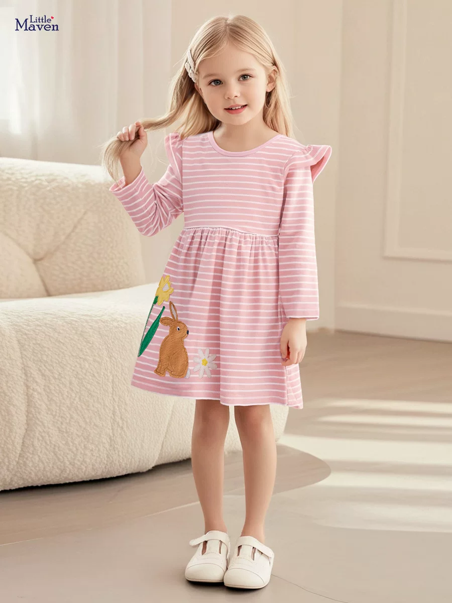 Cartoon Kids' Dress, Autumn Long-sleeve Girls' Dress, Kids' Dress Wholesale