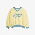 Mini letter embroidered beige sweatshirt