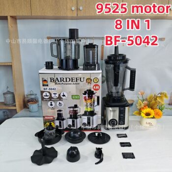 Cross-Border 4L8In1 Blender, Large-Capacity Metal Stainless Steel Juicer, Meat Grinder, and Blender for Home Use in North America
