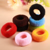 New 5.5cm Color Seamless Towel Hair Tie Bun Thick Elastic Hair Rope Ponytail Hair Ring