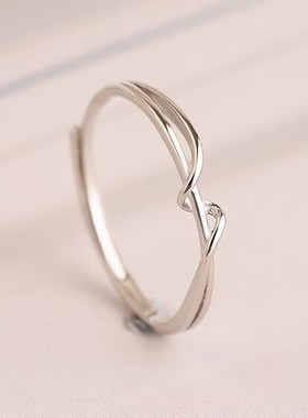 简约线条女戒指小众设计几何指环冷淡风时尚个性小清新活口