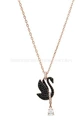 Swan black swan rose gold necklace with diamonds