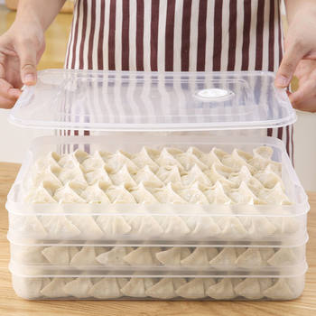 Factory Direct dumpling box household refrigerator storage box steamed stuffed bun dumpling crisper overlay quick-frozen wonton box Japanese style