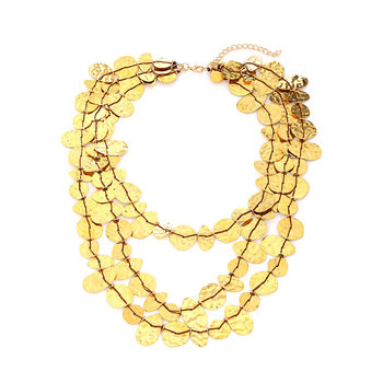 Za Fashion Multi-Layer Waterfall Metal Tassel Necklace European and American Retro Texture Hand-Spliced ​​Clavicle Chain for Women