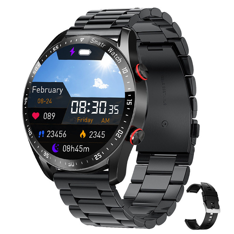New HW20 Bluetooth Talk Smart Watch ECG PPG Business Stainless Steel Strap Waterproof I9 Men's Watch