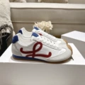 White and red stitching
