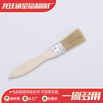 Wooden Handle Brush, Thickened Paint Brush for Marine Use, Household Dust Brush, Cleaning Brush, Barbecue Brush, Poplar Wood Handle Brush