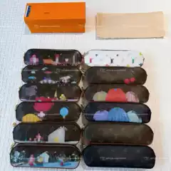 New Style Presbyopic Pen Case with Painted Patterns, Office and Study Storage Stationery, Portable Waterproof Leather Gift Box Packaging