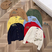 high quality/Sweep Size RL Ruff Pony Mark Twist Knitted Cardigan Embroidered Round Neck Simple Sweater