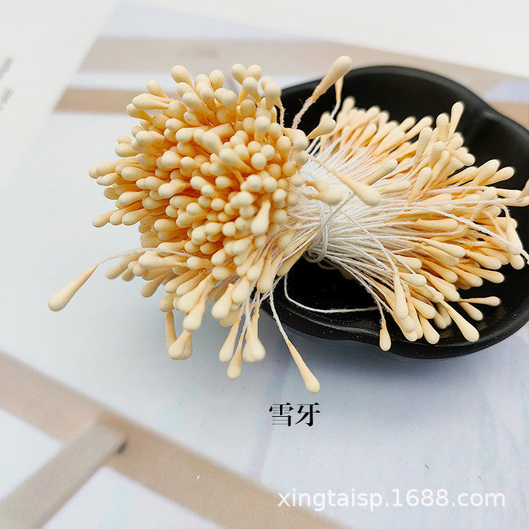 批发韩版手工DIY头饰发饰高仿真花蕊材料2mm哑光圆火柴头花心花蕊