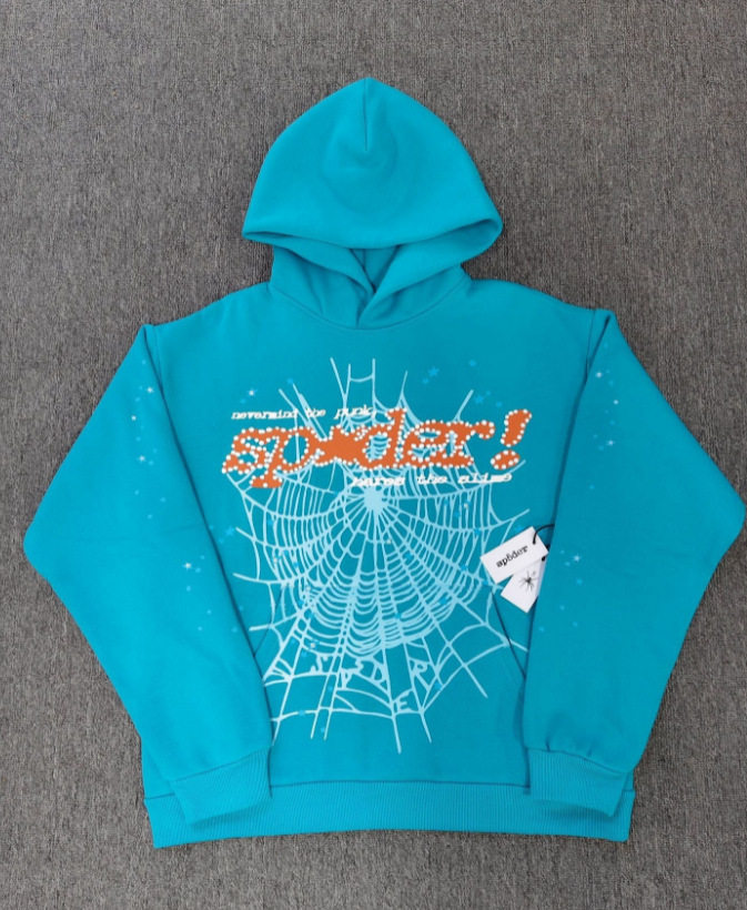 青いネットにオレンジ色の文字