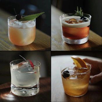 DWF01 Crystal Glass Classical Cup Whiskey Ice Ball Cup Japanese Wide Mouth Cocktail Cup Mixing Cup Foreign Wine Cup