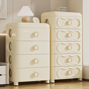 Bedroom Storage Cabinet, Simple Storage Cabinet, Cream Style Chest of Drawers, Bedside Shelf, Household Bedside Cabinet, Nightstand