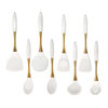 in stock 304 stainless steel gold plated handle silicone kitchenware wholesale high temperature resistant cooking spoon shovel 8 piece kitchen utensils