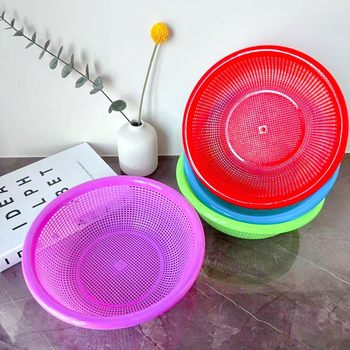 Auspicious rice basket plastic fruit and vegetable basket thickened plastic filter rice basket 1 yuan store supply