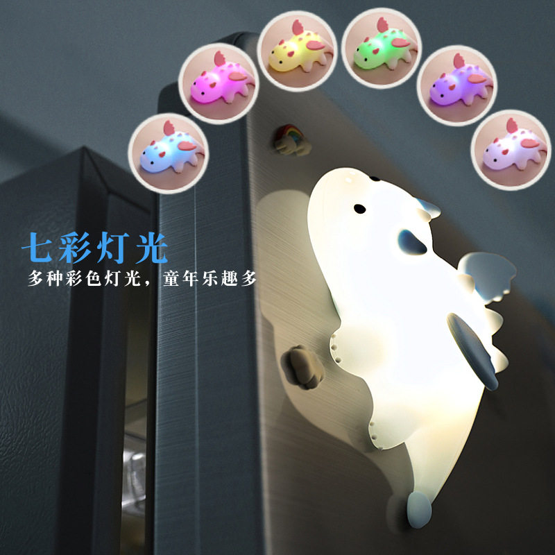 2025 new small milk dragon fun lamp silicone pat colorful night light magnetic night light cross-border dinosaur lamp
