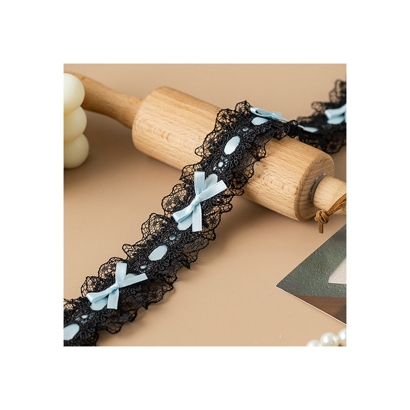 4cm Wide Colorfulful Double-Layer Ribbon Bow Lace Handmade DIY Jewelry Clothing Lolita Decorative Accessories