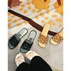 [Luojia Top Version] Cowhide Hollow Sandals Women's Summer Flat Slippers Fashionable and Easiest for Match Casual Beach Shoes