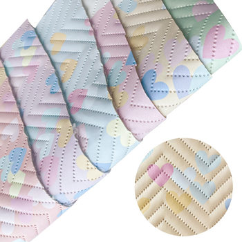 Factory direct 0.9mm rainbow gradient love leather PU fabric decoration gift box luggage shoes leather