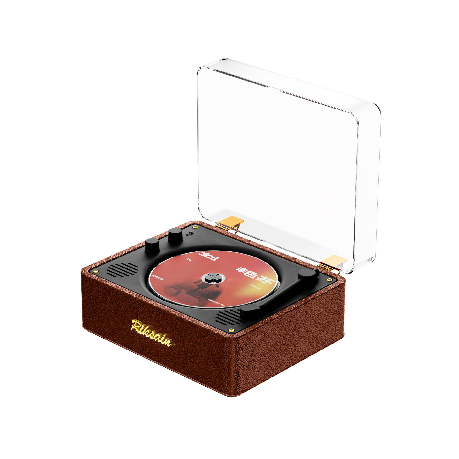Cross-border leather retro CD player company creative gift album CD player Bluetooth home audio