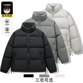 2025 Winter New National Standard Men's White Duck down Thickeneded Casual Versatile Warm Clean Version down Jacket Stand Collar Jacket for Men